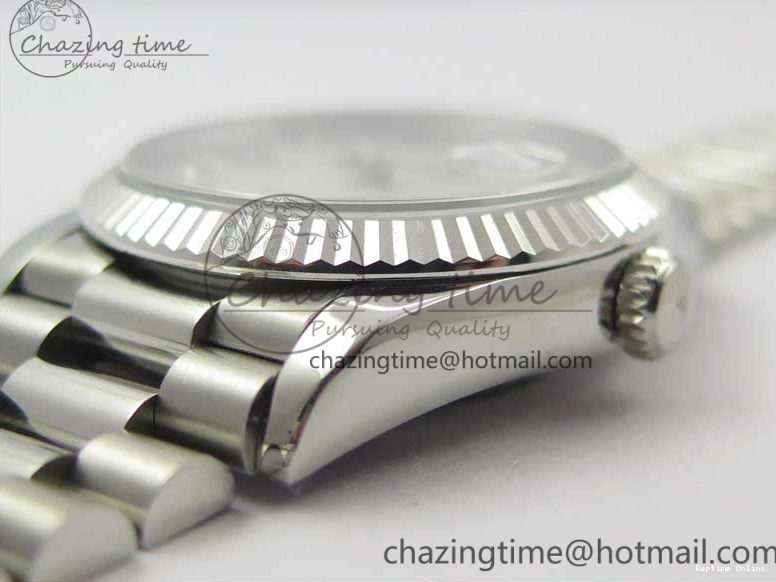 0521 Day-Date 36 SS 128239 Bp Maker Best Edition White MOP Dial Crystral Markers on President Bracelet FlexibleFit 3153